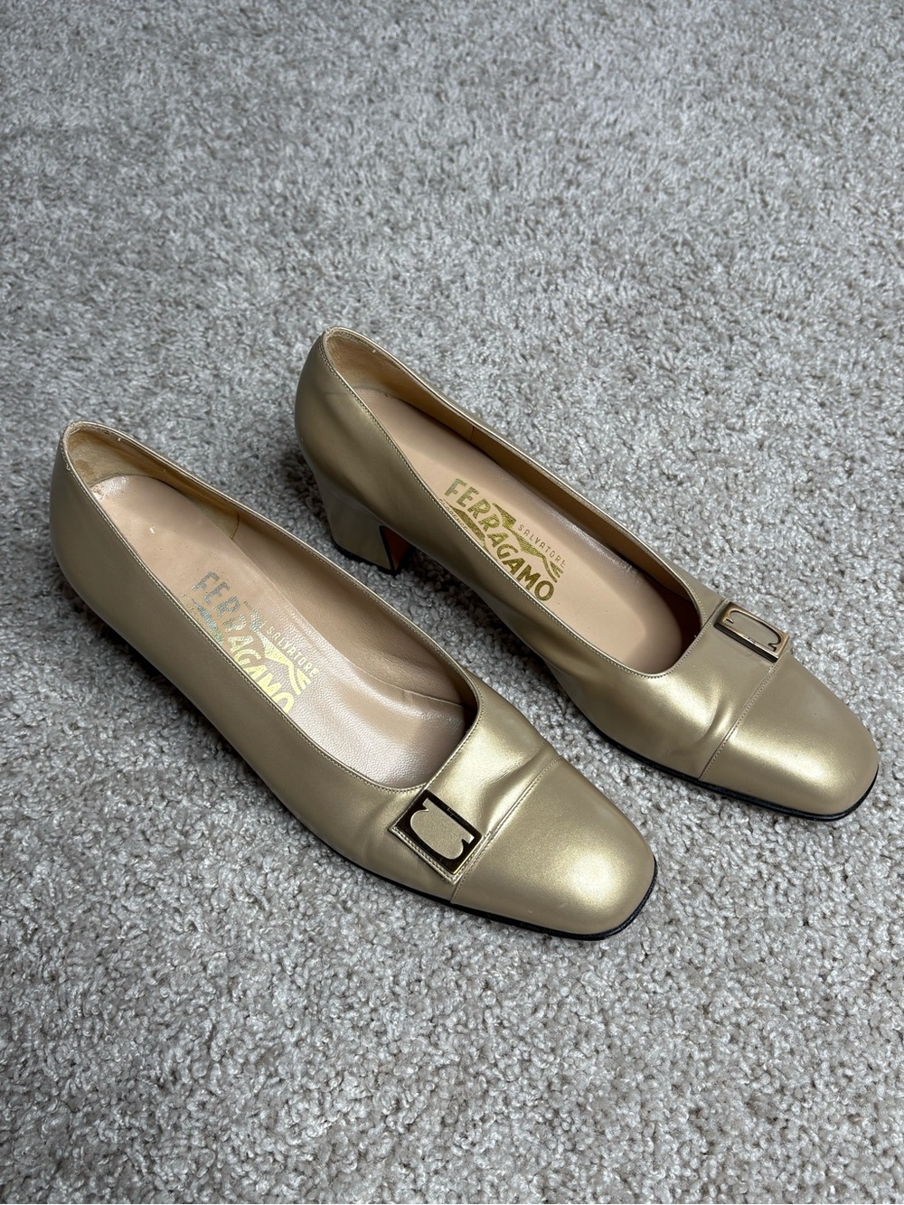 Ferragamo Faux Buckle Pumps